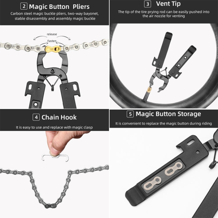Chain Magic Buckle Pliers Bicycle Portable Plastic Tire Stick(Black) - Maintenance tools by PMc TechLife | Online Shopping South Africa | PMc TechLife | Buy Now Pay Later Mobicred