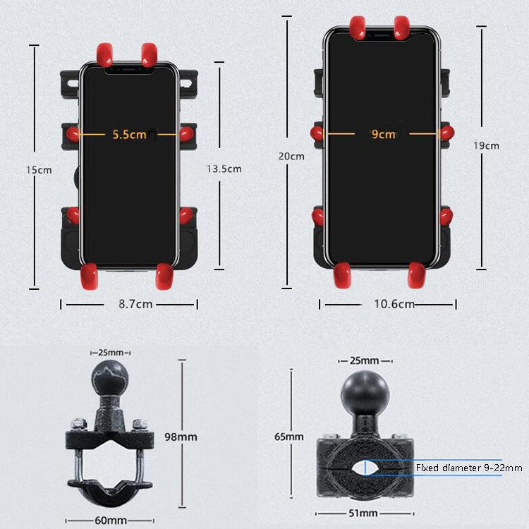 Motorcycle Metal Navigation Mobile Phone Bracket,Style: Handle Installation (Anti-theft) - Holder by PMC Jewellery | Online Shopping South Africa | PMC Jewellery | Buy Now Pay Later Mobicred