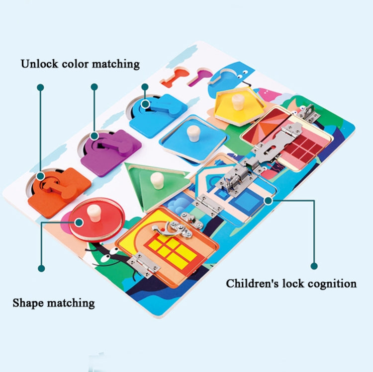 Children Montessori Busy Board Puzzle Unlocking Toy Early Education Toy, Style: Animal - Early Education Toys by PMC Jewellery | Online Shopping South Africa | PMC Jewellery