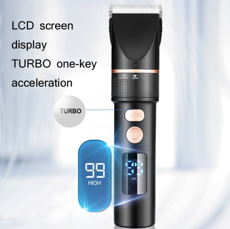 TURBO Men Electric Hair Trimmer LCD Digital Display Hair Clipper - free shipping - PMC TechLife - Order now!