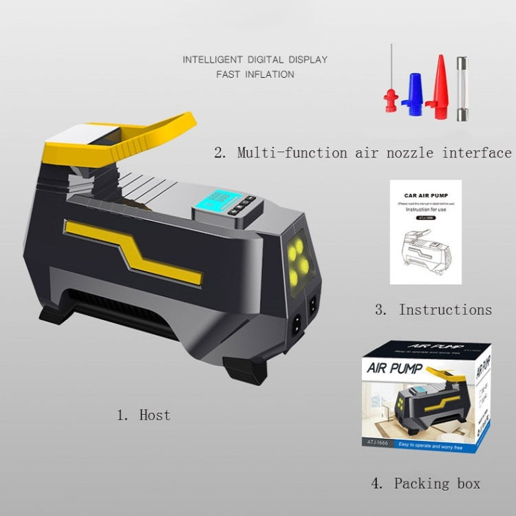 Multifunctional Vehicle-Mounted High-Power Digital Display LED Lighting Air Pump, Specification: Car 12V Digital - Inflatable Pump by PMC Jewellery | Online Shopping South Africa | PMC Jewellery