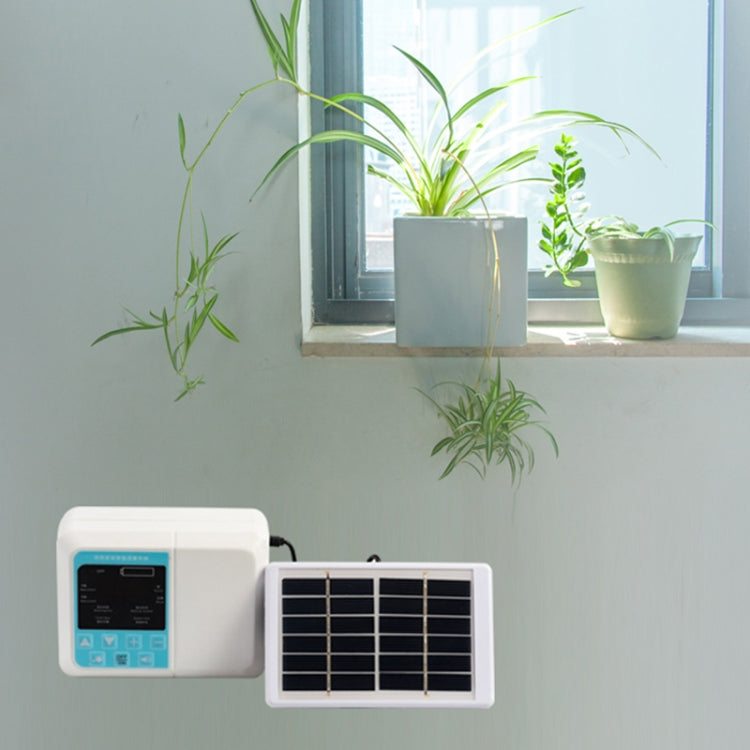 G89456 Solar Intelligent Voice Timing Automatic Flower Watering Device Lazy Plant Dripper, Specification: Double Pump 30 Sets 20M Tube(White) - Watering & Irrigation by PMc TechLife | Online Shopping South Africa | PMc TechLife | Buy Now Pay Later Mobicred