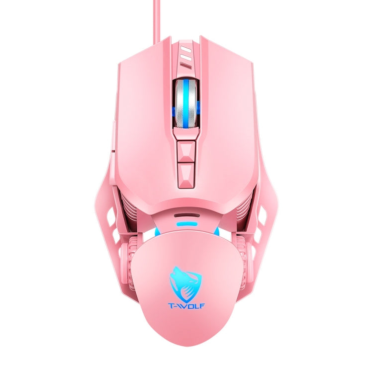 T-WOLF G530 USB Interface 7-Buttons 6400 DPI Wired Mouse Mechanical Gaming Macro Definition 4-Color Breathing Light Gaming Mouse, Cable Length: 1.5m( Pink) - Wired Mice by T-WOLF | Online Shopping South Africa | PMC Jewellery | Buy Now Pay Later Mobicred