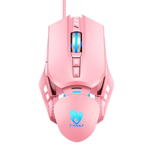 T-WOLF G530 USB Interface 7-Buttons 6400 DPI Wired Mouse Mechanical Gaming Macro Definition 4-Color Breathing Light Gaming Mouse, Cable Length: 1.5m( Pink) - Wired Mice by T-WOLF | Online Shopping South Africa | PMC Jewellery | Buy Now Pay Later Mobicred