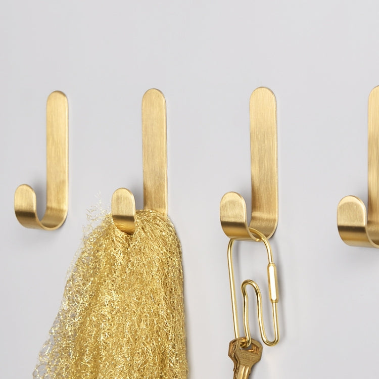 Brass Gold Color Brushed Hook Punch-Free Metal Hanging Hook, Specification: Large - Shelf & Hooks by PMC Jewellery | Online Shopping South Africa | PMC Jewellery