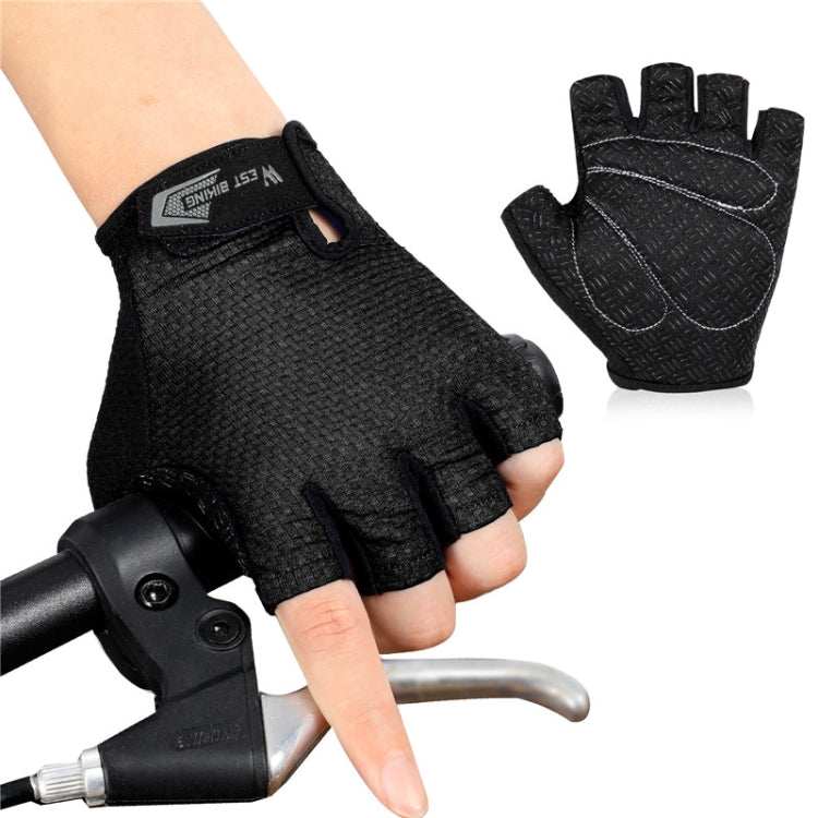WEST BIKING YP0211218 Cycling Breathable Short Gloves Non-Slip Half Finger Gloves, Size: M(Black) - Cycling Gloves by WEST BIKING | Online Shopping South Africa | PMC TechLife | Buy Now Pay Later Mobicred
