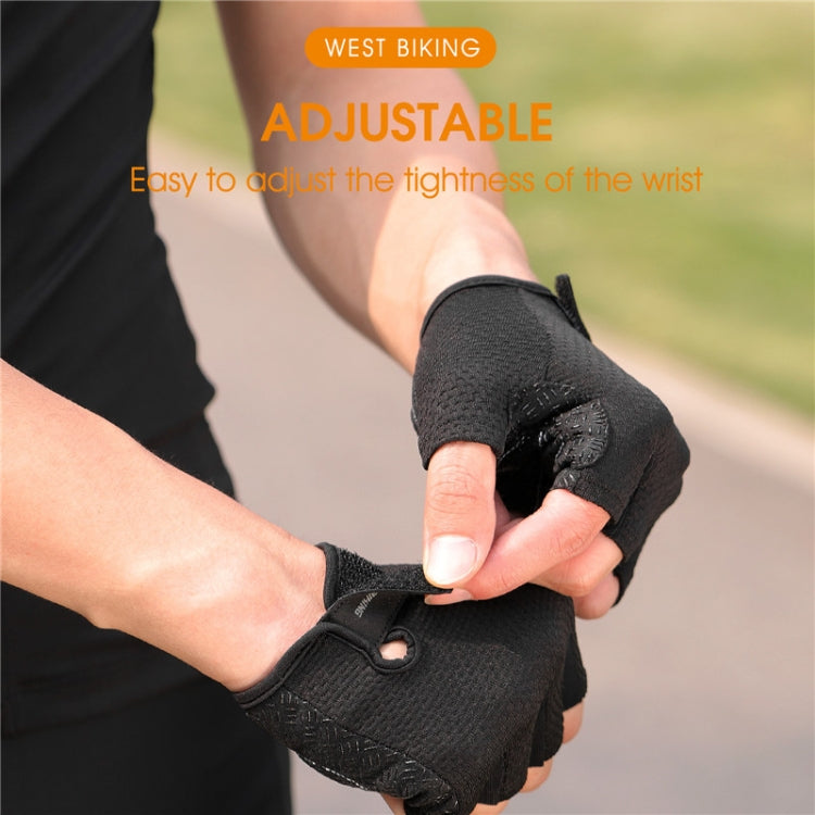 WEST BIKING YP0211218 Cycling Breathable Short Gloves Non-Slip Half Finger Gloves, Size: M(Black) - Cycling Gloves by WEST BIKING | Online Shopping South Africa | PMC TechLife | Buy Now Pay Later Mobicred