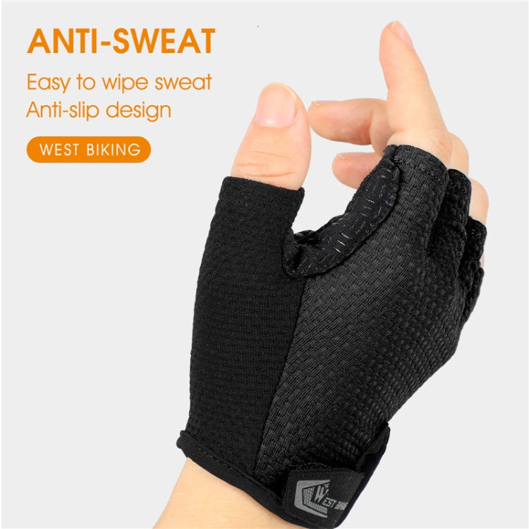 WEST BIKING YP0211218 Cycling Breathable Short Gloves Non-Slip Half Finger Gloves, Size: L(Black) - Cycling Gloves by WEST BIKING | Online Shopping South Africa | PMC TechLife | Buy Now Pay Later Mobicred
