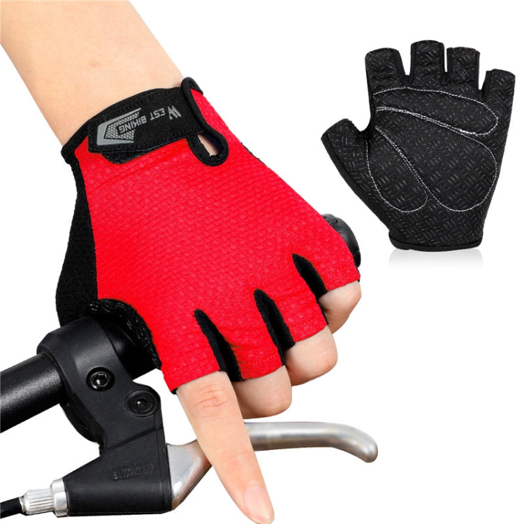 WEST BIKING YP0211218 Cycling Breathable Short Gloves Non-Slip Half Finger Gloves, Size: XL(Red) - Cycling Gloves by WEST BIKING | Online Shopping South Africa | PMC TechLife | Buy Now Pay Later Mobicred
