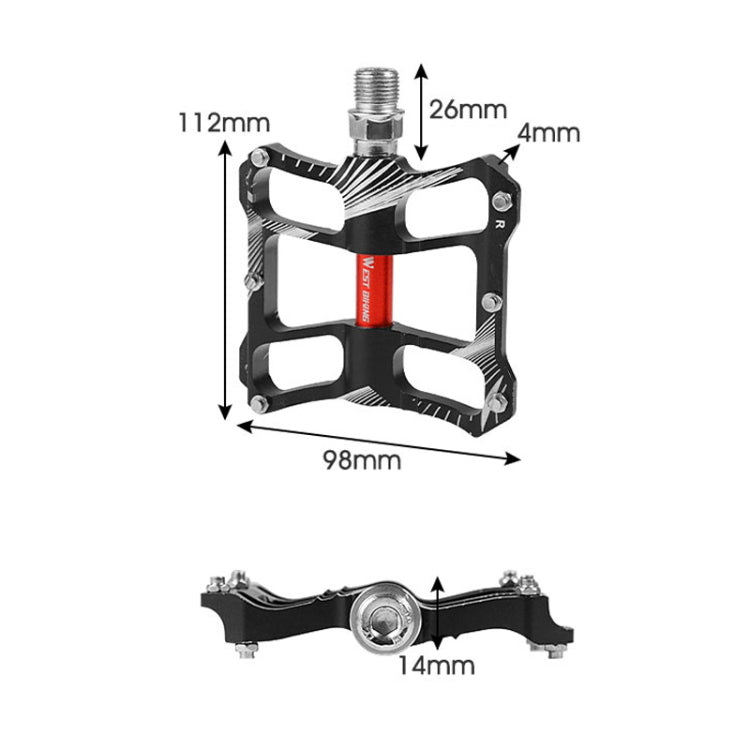 WEST BIKING YP0802080 Bicycle Aluminum Alloy Pedal Riding Foot Pedal Bicycle Accessories(Silver) - free shipping - PMc TechLife - Order now!