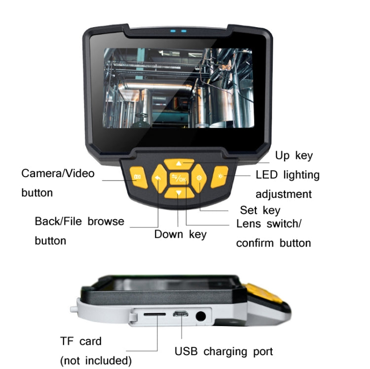 Industrial Dual-Lens Endoscope HD Handheld Screen Pipe Car Inspection Tool, Specification: Line Length 5m -  by PMC Jewellery | Online Shopping South Africa | PMC Jewellery | Buy Now Pay Later Mobicred