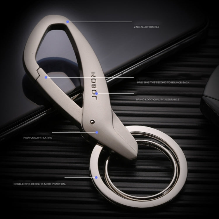 JOBON ZB-197 Car Waist Hanging Keychain Double Ring Metal Keychain(Black) - Key Rings by JOBON | Online Shopping South Africa | PMC TechLife | Buy Now Pay Later Mobicred