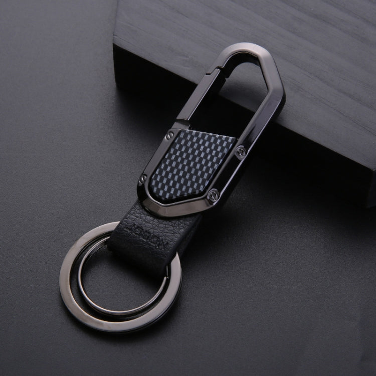 JOBON ZB-106A Business Men Metal Keychain Double Loop Car Pendant Keychain(Black Nickel) - Key Rings by JOBON | Online Shopping South Africa | PMC Jewellery | Buy Now Pay Later Mobicred