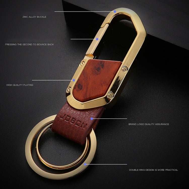 JOBON ZB-106A Business Men Metal Keychain Double Loop Car Pendant Keychain(Black Nickel) - free shipping - PMC TechLife - Order now!
