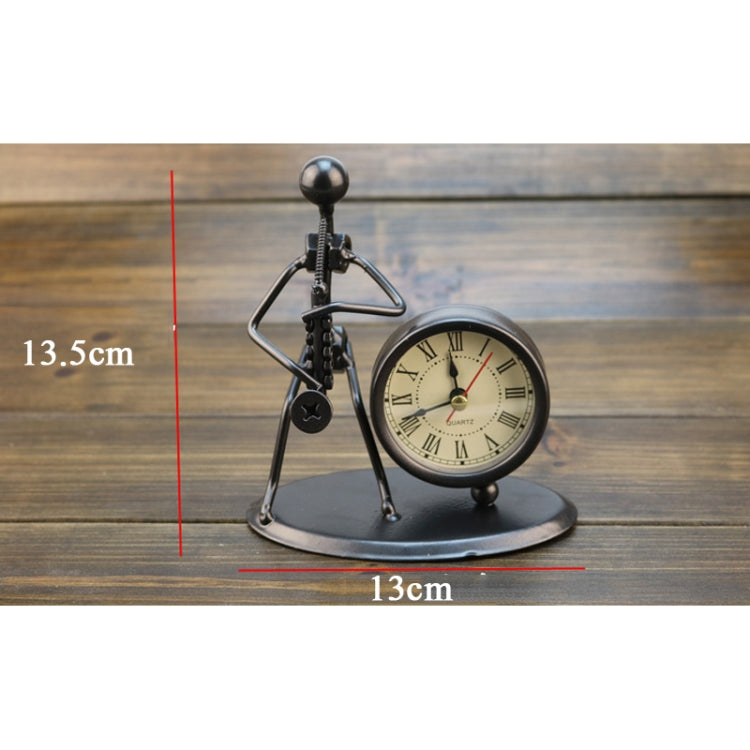 Iron Stainless Steel Small Table Clock Retro Personality Clock Birthday Gift(C69 Saxophone Clock) - Novelty Clock by PMc TechLife | Online Shopping South Africa | PMc TechLife | Buy Now Pay Later Mobicred
