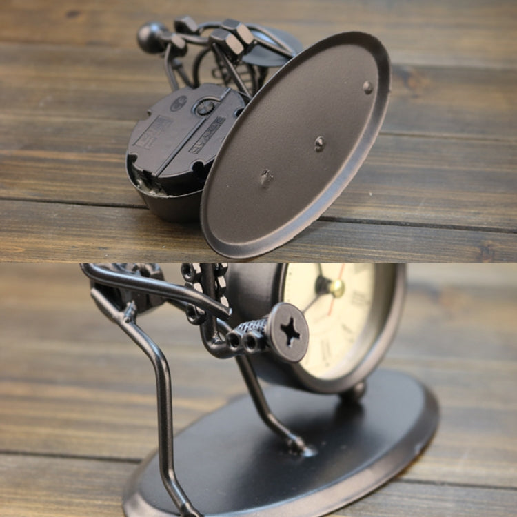 Iron Stainless Steel Small Table Clock Retro Personality Clock Birthday Gift(C63 Flute Clock) - Novelty Clock by PMc TechLife | Online Shopping South Africa | PMc TechLife | Buy Now Pay Later Mobicred