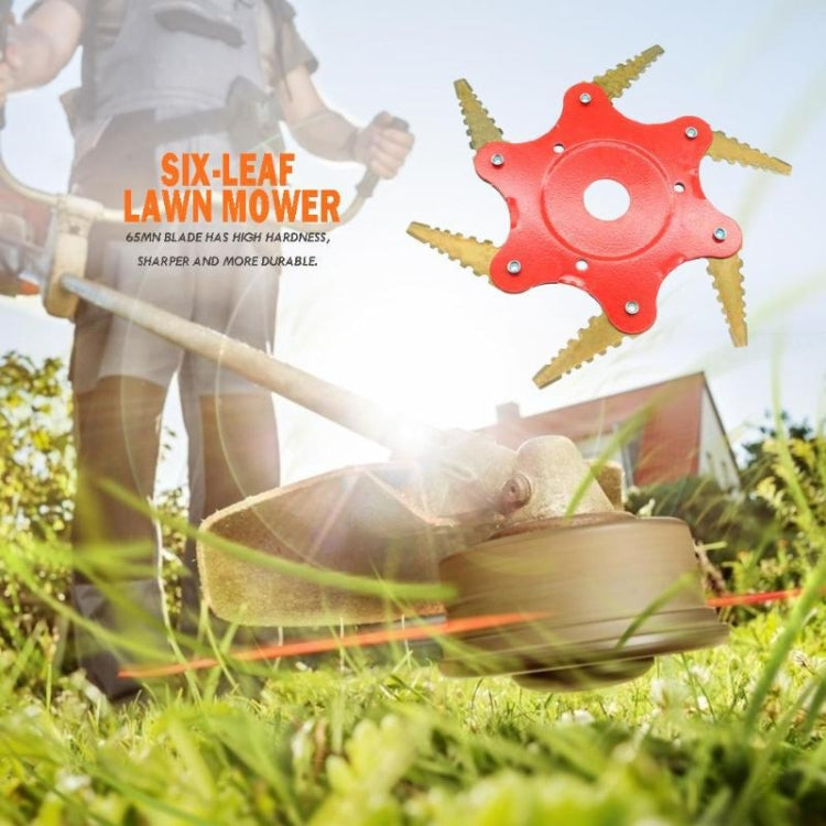 Toothed Mower Blade Six-Leaf Cyclone Blade Agricultural Weeder Parts(Golden Blade Bagged Gray) - Lawn Mower, Saws & Accessories by PMC TechLife | Online Shopping South Africa | PMC TechLife | Buy Now Pay Later Mobicred