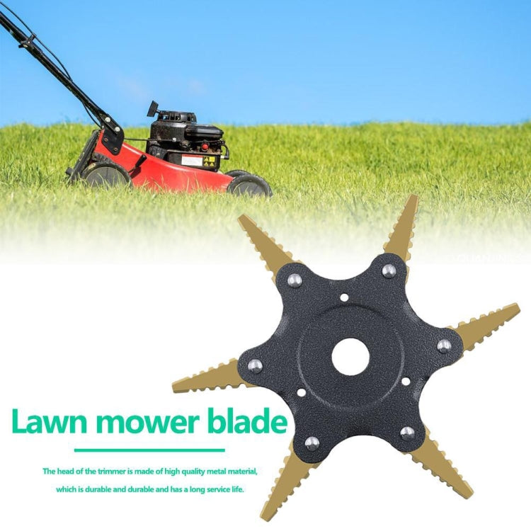 Toothed Mower Blade Six-Leaf Cyclone Blade Agricultural Weeder Parts(Golden Blade Bagged Yellow) - Lawn Mower, Saws & Accessories by PMC TechLife | Online Shopping South Africa | PMC TechLife | Buy Now Pay Later Mobicred