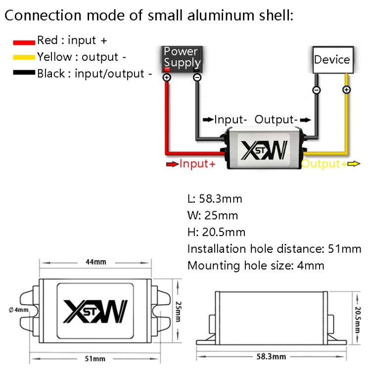 XWST DC 12/24V To 5V Converter Step-Down Vehicle Power Module, Specification: 12V To 5V 6A Small Aluminum Shell - free shipping - PMC Jewellery - Order now!