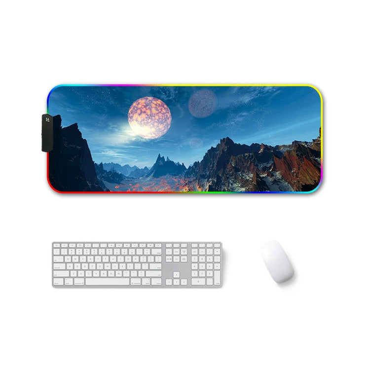 260x390x3mm F-01 Rubber Thermal Transfer RGB Luminous Non-Slip Mouse Pad(Snow Peak) - Mouse Pads by PMC Jewellery | Online Shopping South Africa | PMC Jewellery | Buy Now Pay Later Mobicred