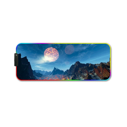 260x390x3mm F-01 Rubber Thermal Transfer RGB Luminous Non-Slip Mouse Pad(Snow Peak) - Mouse Pads by PMC Jewellery | Online Shopping South Africa | PMC Jewellery | Buy Now Pay Later Mobicred