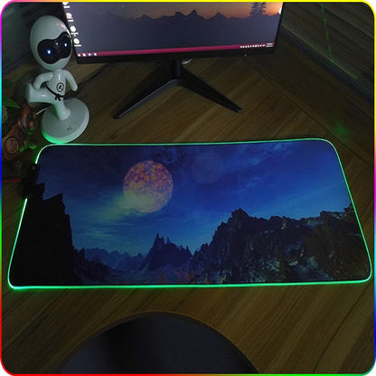 260x390x4mm F-01 Rubber Thermal Transfer RGB Luminous Non-Slip Mouse Pad(Glasses Cat) - Mouse Pads by PMC Jewellery | Online Shopping South Africa | PMC Jewellery | Buy Now Pay Later Mobicred