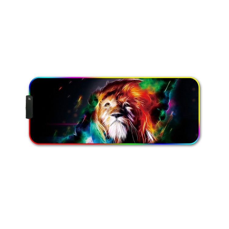 350x600x3mm F-01 Rubber Thermal Transfer RGB Luminous Non-Slip Mouse Pad(Colorful Lion) - Mouse Pads by PMC Jewellery | Online Shopping South Africa | PMC Jewellery | Buy Now Pay Later Mobicred