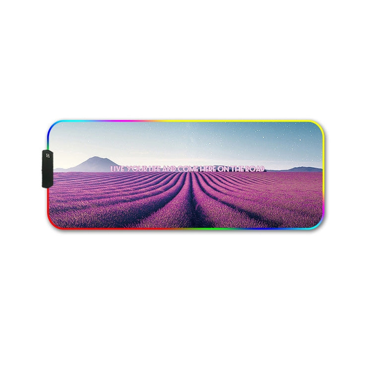 350x600x4mm F-01 Rubber Thermal Transfer RGB Luminous Non-Slip Mouse Pad(Lavender) - free shipping - PMC Jewellery - Order now!