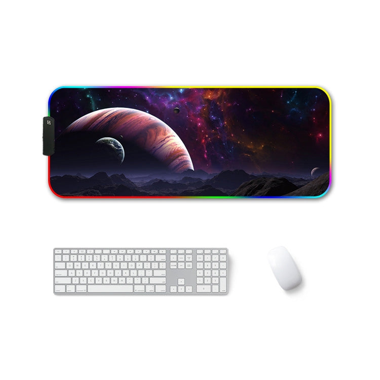 350x900x3mm F-01 Rubber Thermal Transfer RGB Luminous Non-Slip Mouse Pad(Vast Starry Sky) - free shipping - PMC Jewellery - Order now!