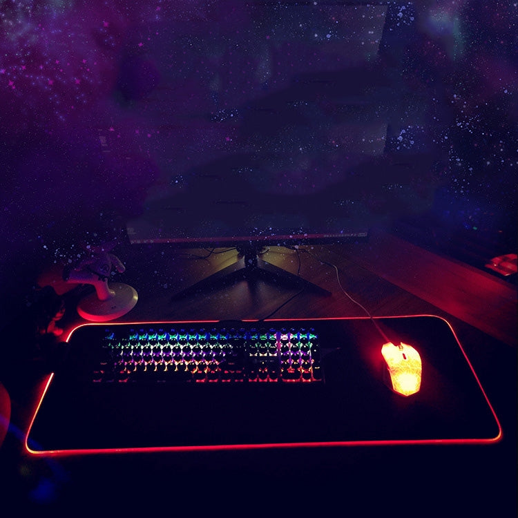 400x900x3mm F-01 Rubber Thermal Transfer RGB Luminous Non-Slip Mouse Pad(Red Fox) - free shipping - PMC Jewellery - Order now!