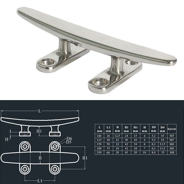 316 Stainless Steel Light-Duty Flat Claw Bolt Speedboat Yacht Ship Accessories, Specification: 100mm 4inch - Marine Accessories & Parts by PMC Jewellery | Online Shopping South Africa | PMC Jewellery