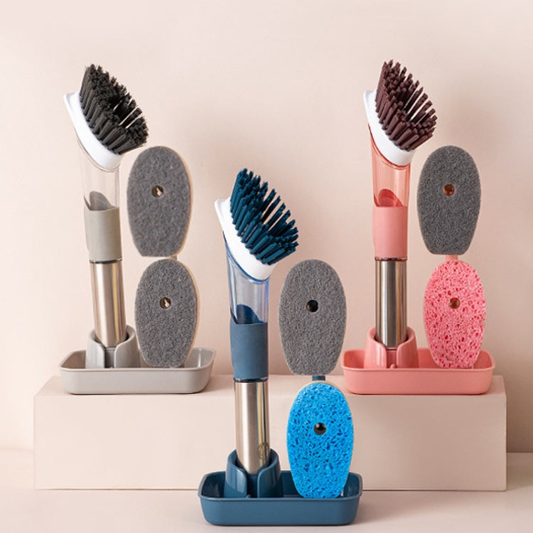 Kitchen Oil Dirty Pan Brush Can Add Detergent Sponge Brush Long Handle Cleaning Brush(Blue) - Cleaning Tools by PMc TechLife | Online Shopping South Africa | PMc TechLife | Buy Now Pay Later Mobicred