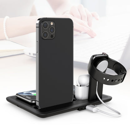 HQ-UD17 4 in 1 Wireless Charger Phone Holder Charging Base for Smart Phones, iWatch, AirPods (Black) - Wireless Charger by PMC Jewellery | Online Shopping South Africa | PMC Jewellery | Buy Now Pay Later Mobicred