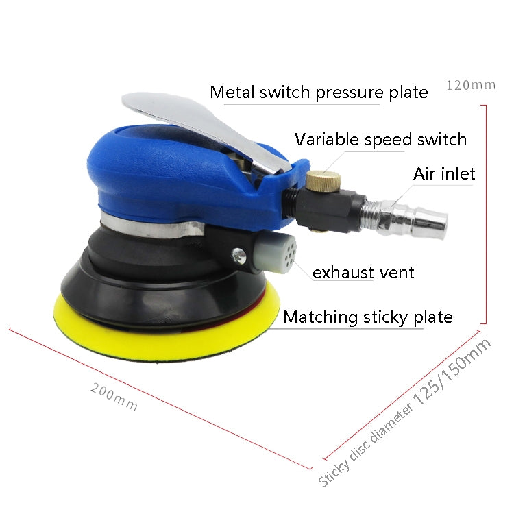 Pneumatic Sandpaper Machine Car Polishing Machine Grinding Machine Waxing Machine, Model: 5inch Regular - Polishing Machine & Accessories by PMC Jewellery | Online Shopping South Africa | PMC Jewellery