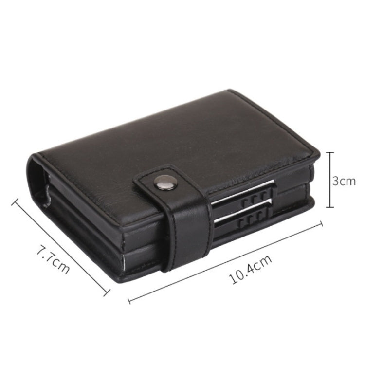 Dual Card Aluminum Alloy Card Box RFID Anti-Theft Wallet(Mad Horse Matte Apricot) - Antimagnetic RFID Package by PMC TechLife | Online Shopping South Africa | PMC TechLife