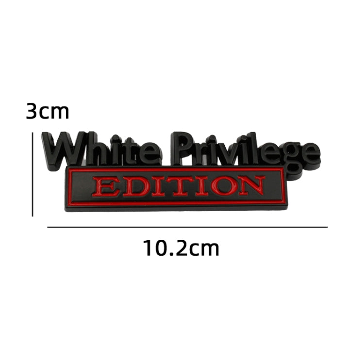 2 PCS Car Metal Leaf Board Car Logo White Privilege Edition Modified Car Body Sticker Sign(Silver Black) - Decorative Sticker by PMC TechLife | Online Shopping South Africa | PMC TechLife | Buy Now Pay Later Mobicred