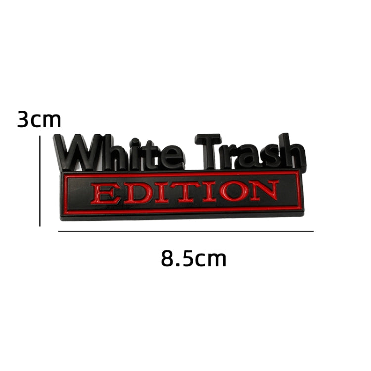 2 PCS Car Metal Modification Standard White Trash Edition Car Label Stickers(Black White) - free shipping - PMC TechLife - Order now!