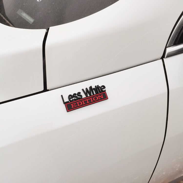 2 PCS Car Metal Leaf Board Label Less White Edition Modified Body Labeling(Silver Black) - Decorative Sticker by PMC TechLife | Online Shopping South Africa | PMC TechLife | Buy Now Pay Later Mobicred