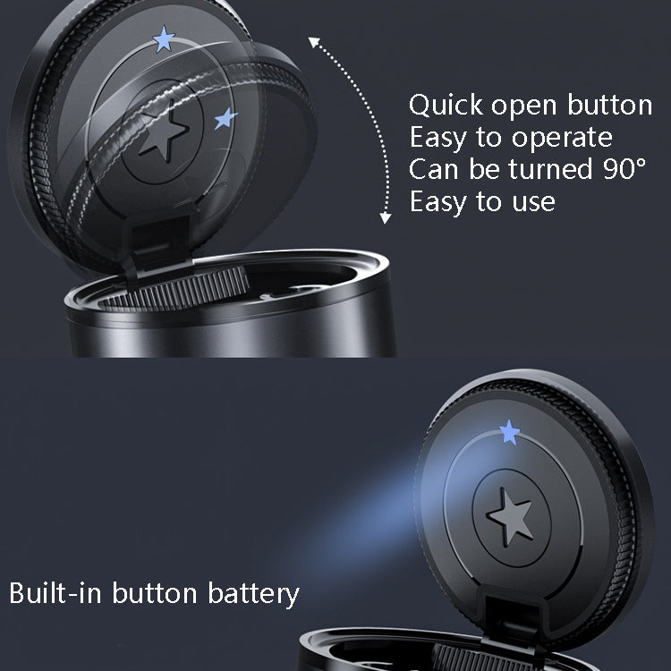 BEN.JACK Ashtray With Cover Personality Multi-Function Universal Car Ashtray(Silver) - free shipping - PMC TechLife - Order now!