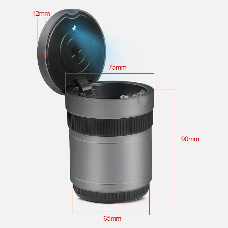 BEN.JACK Ashtray With Cover Personality Multi-Function Universal Car Ashtray(Silver) - free shipping - PMC TechLife - Order now!