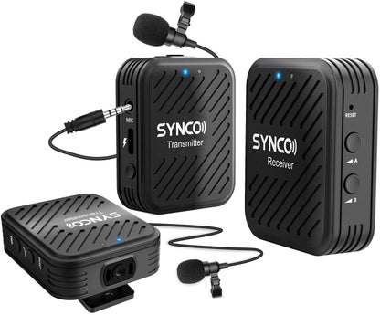 SYNCO Engragal  Wireless Microphone System 2.4GHz Interview Lavalier Lapel Mic Receiver Kit For Phones DSLR Tablet Camcorder,Configuration G1 (A2) - Microphone by PMC Jewellery | Online Shopping South Africa | PMC Jewellery | Buy Now Pay Later Mobicred