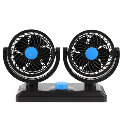 Car Fan Portable Mini Adjustable Car Double-Headed Electric Fan, Colour: Blue 12V Cigarette Lighter - Heating & Fans by PMC Jewellery | Online Shopping South Africa | PMC Jewellery | Buy Now Pay Later Mobicred