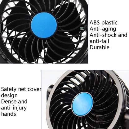 Car Fan Portable Mini Adjustable Car Double-Headed Electric Fan, Colour: Blue 12V Cigarette Lighter - Heating & Fans by PMC Jewellery | Online Shopping South Africa | PMC Jewellery | Buy Now Pay Later Mobicred