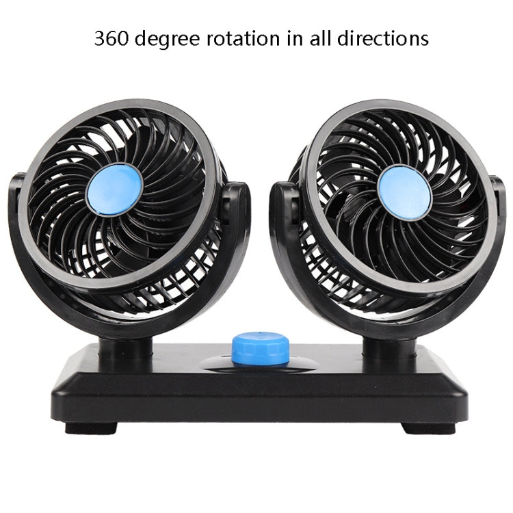 Car Fan Portable Mini Adjustable Car Double-Headed Electric Fan, Colour: Orange 24V Cigarette Lighter - Heating & Fans by PMC Jewellery | Online Shopping South Africa | PMC Jewellery | Buy Now Pay Later Mobicred