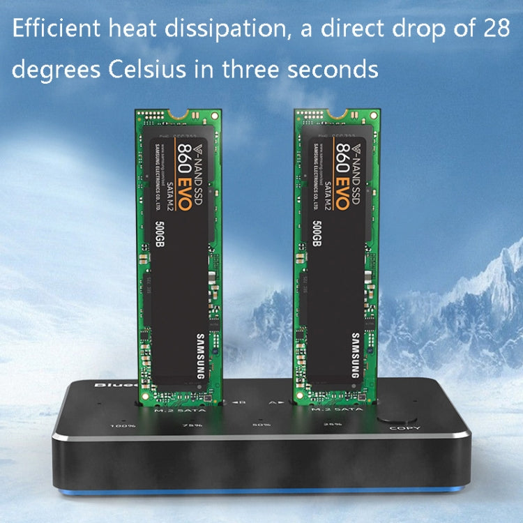 Blueendless M.2 Double Disk Mobile Hard Disk Base SATA / NVME Solid State Hard Disk Box, Colour: M.2 SATA (Gray + Blue) - HDD Enclosure by Blueendless | Online Shopping South Africa | PMC TechLife