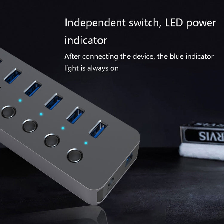 Blueendless USB Splitter Aluminum Alloy QC Fast Charge Expander, Number of interfaces: 10-port (12V4A Power) - free shipping - PMC Jewellery - Order now!