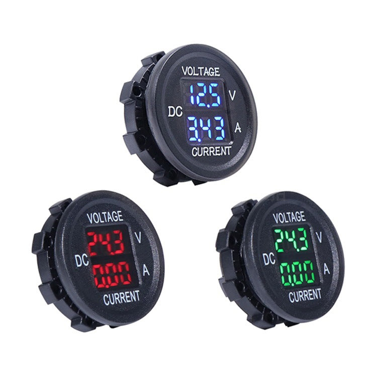 2 In 1 Modified Car Double Digital Voltage Current Table Measuring Instrument(Blue Light) - Clocks & Car Meters by PMC TechLife | Online Shopping South Africa | PMC TechLife | Buy Now Pay Later Mobicred