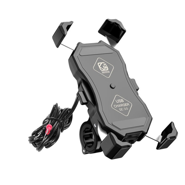 Kewig Motorcycle Outdoor Riding Four-Claw Fixed Mobile Phone Bracket QC3.0 Fast Charging Waterproof Holder(M11-B) - free shipping - PMC TechLife - Order now!