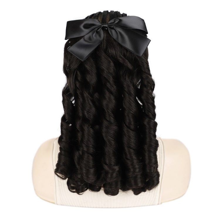 Princess Curly Ponytail Wig Costume Film And Television Retro Prom Comb Ponytail Curly Hair(Brownish Black) - free shipping - PMC TechLife - Order now!