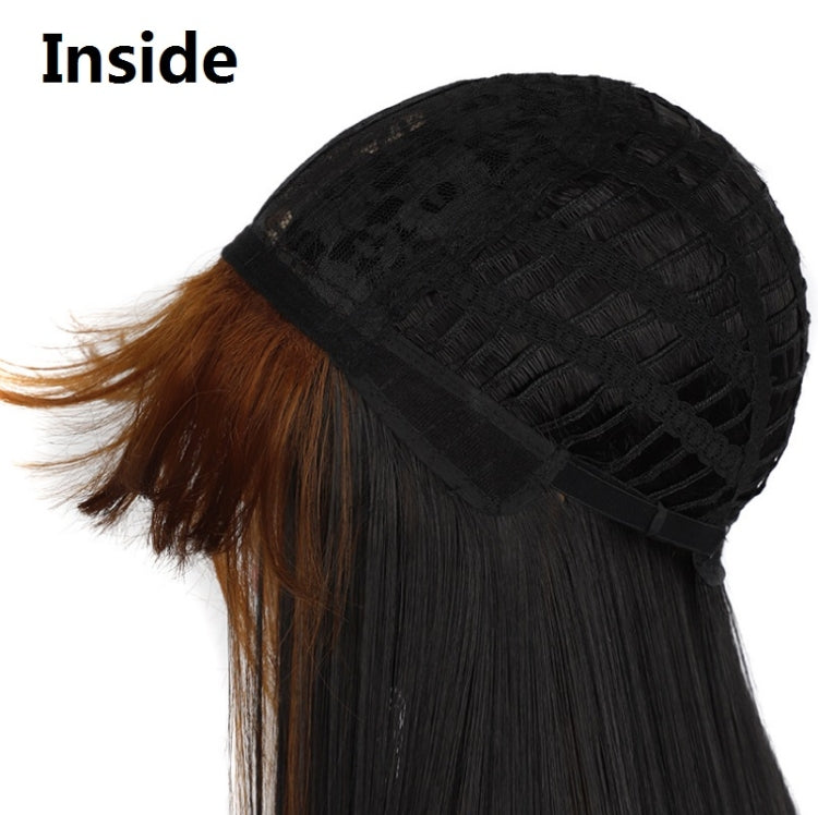 Color Bleaching And Dyeing Double Sideburns With Bangs Long Straight Hip-Hop Wig(Coffee Bleaching Black) - free shipping - PMC TechLife - Order now!
